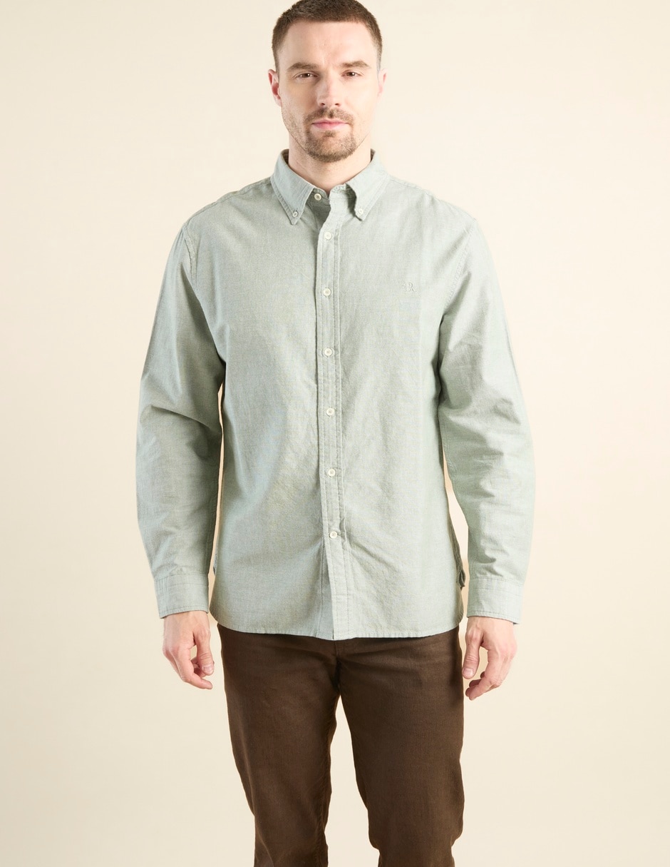 Camisa de vestir de algodón manga larga para hombre Camisa de vestir de algodón manga larga para hombre