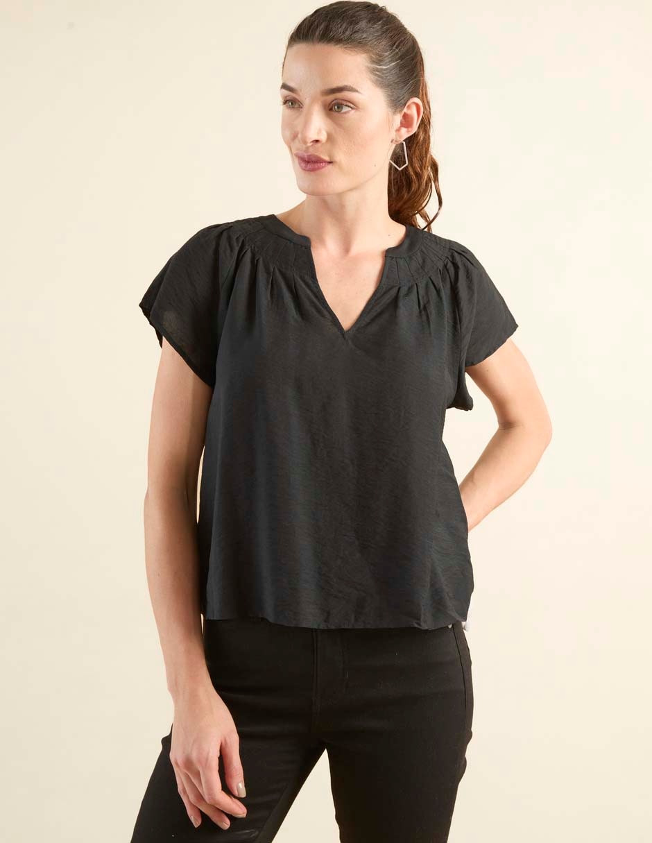 Blusa manga corta para mujer