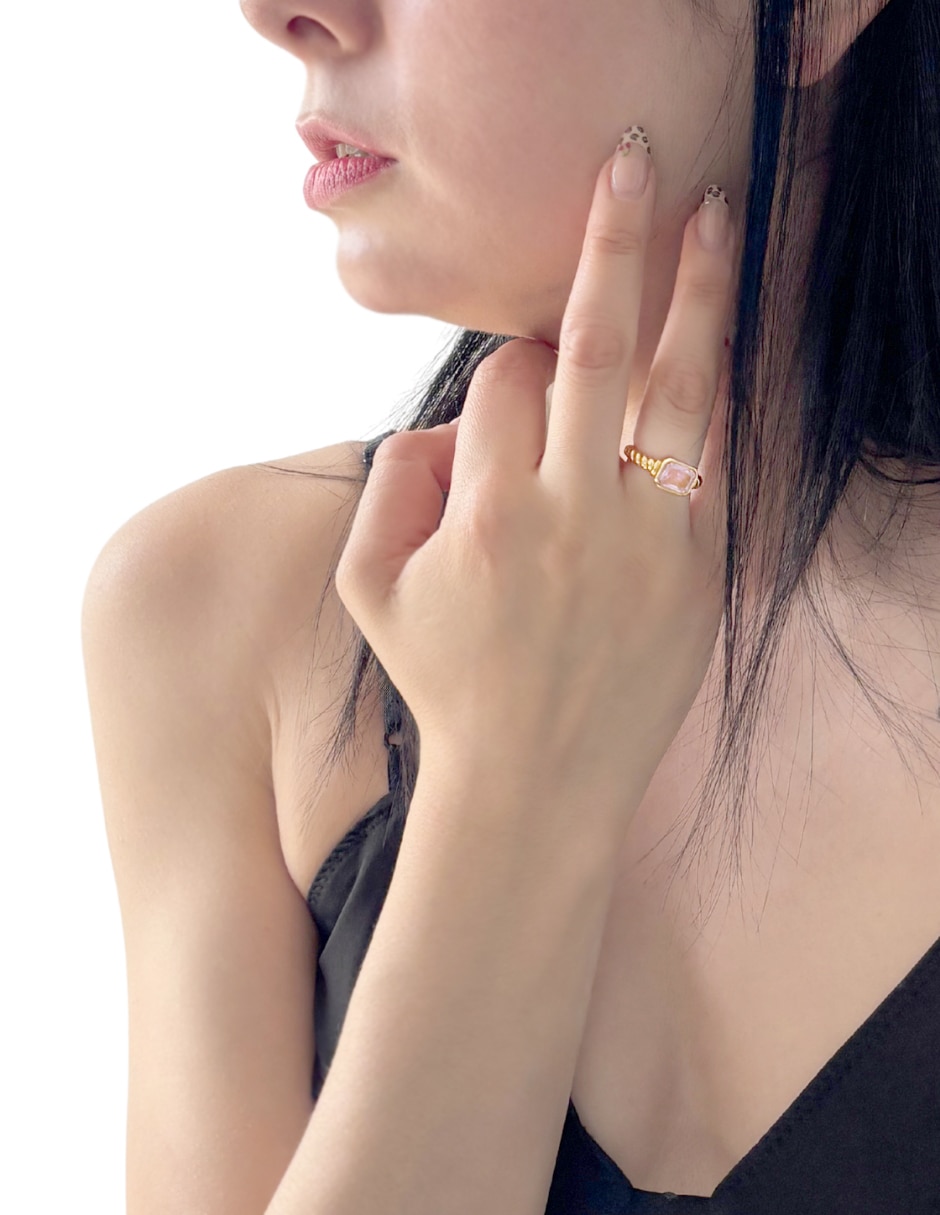 Anillo rectangular brillante 4