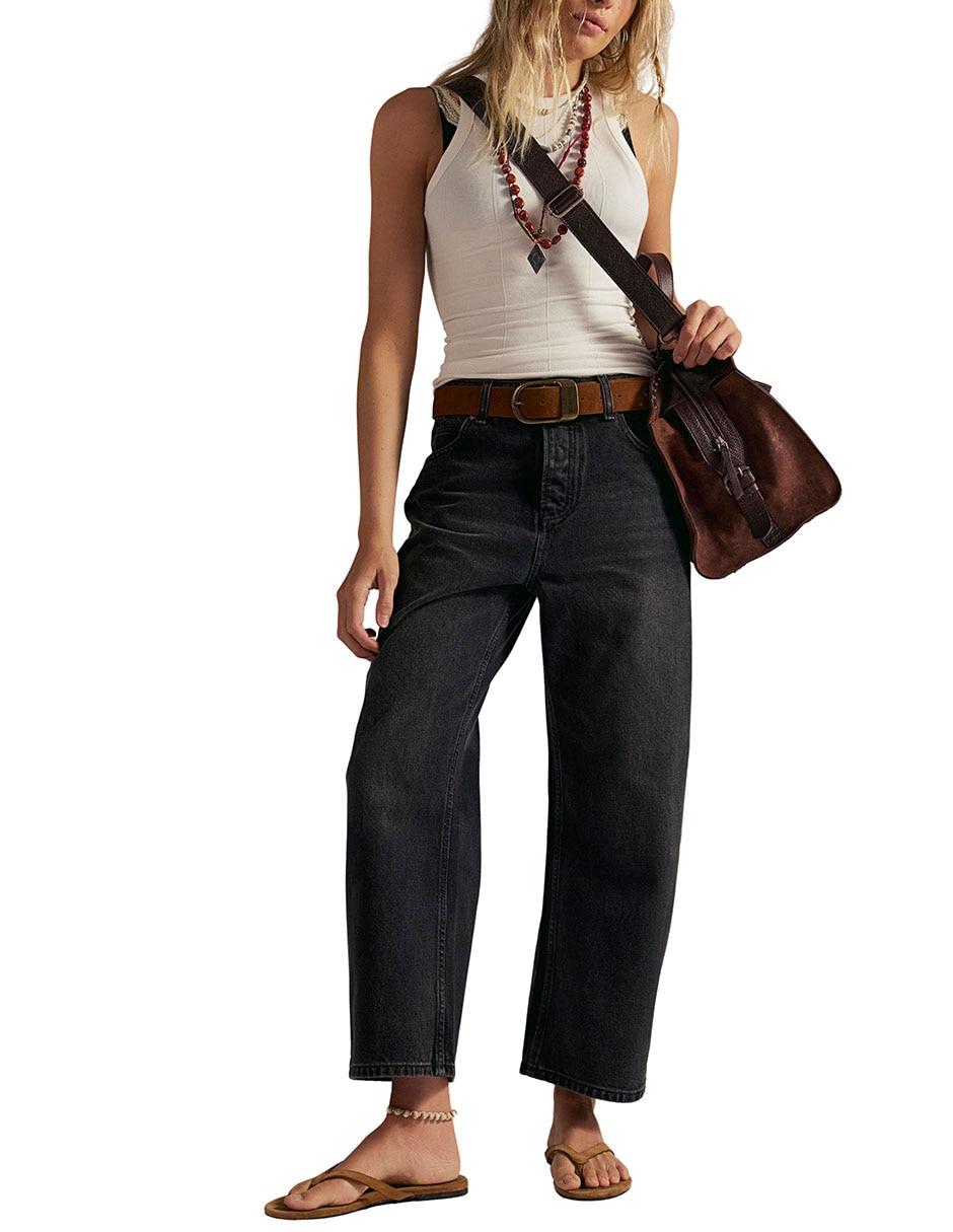 Jeans relaxed wide leg para mujer 11