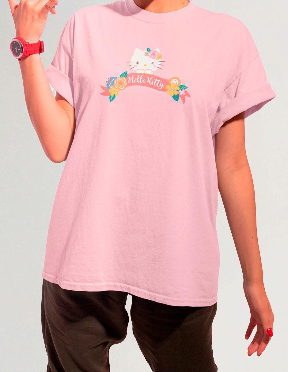 Playera manga corta Sanrio cuello redondo para mujer