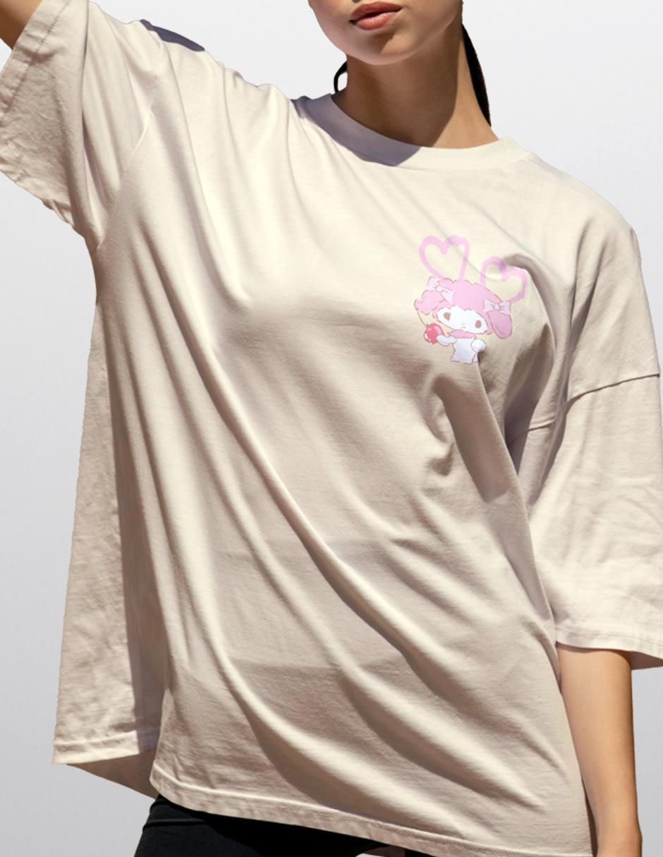 Playera manga corta Sanrio cuello redondo para mujer