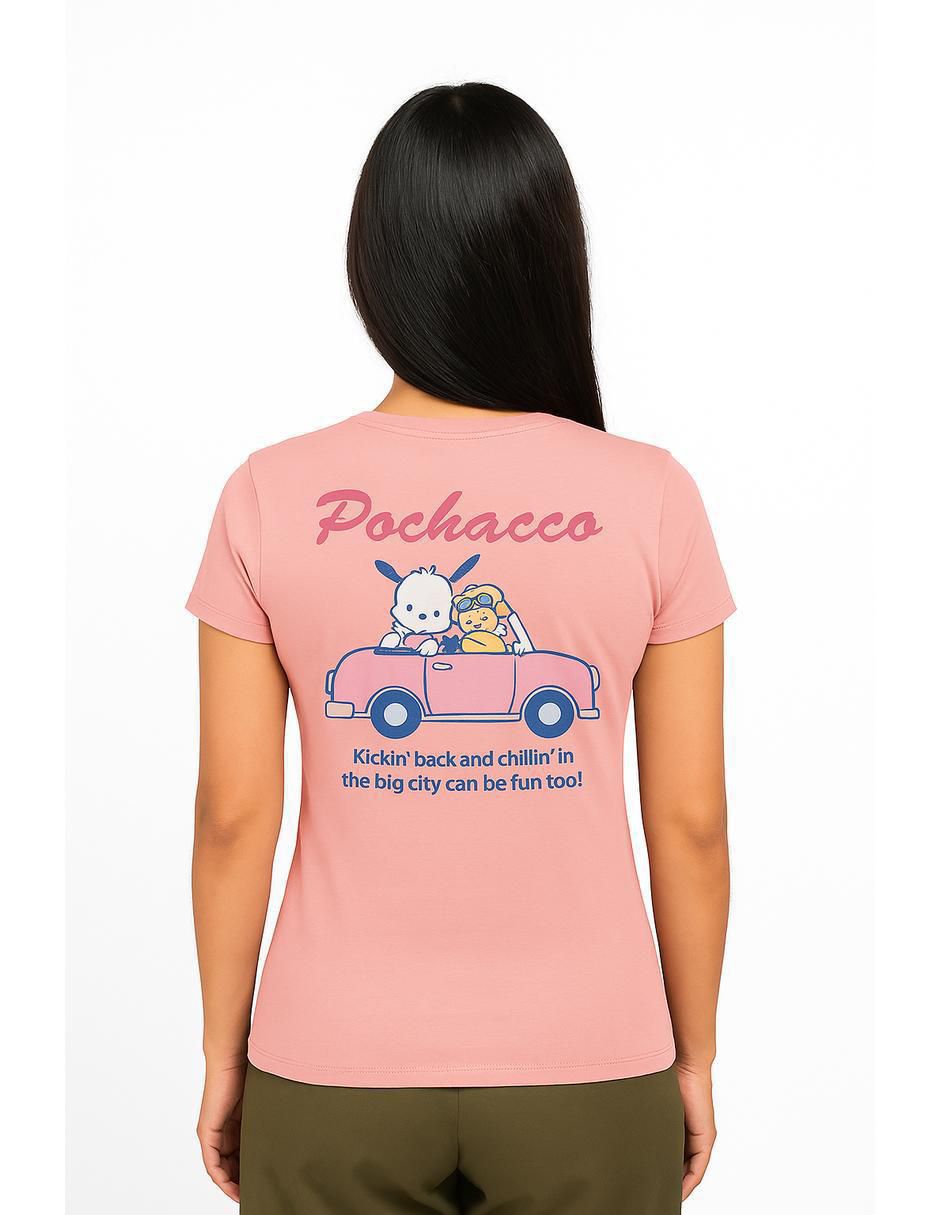 Playera manga corta Sanrio cuello redondo para mujer