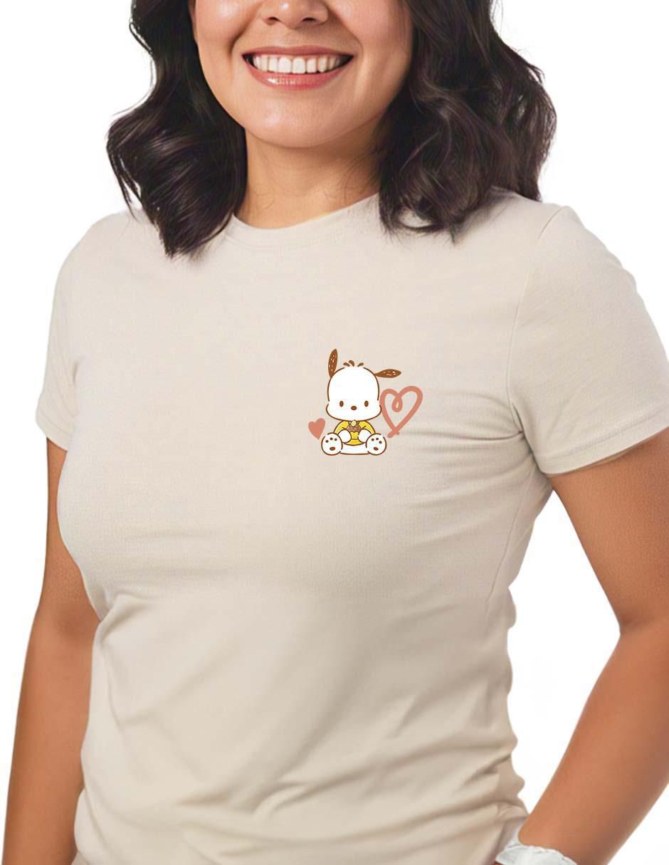Playera manga corta Sanrio cuello redondo para mujer