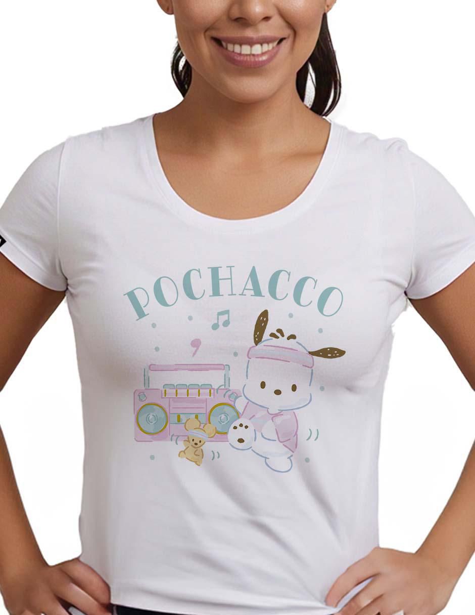 Playera manga corta Sanrio cuello redondo para mujer