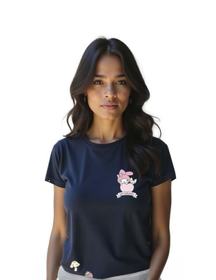 Playera manga corta cuello redondo para mujer