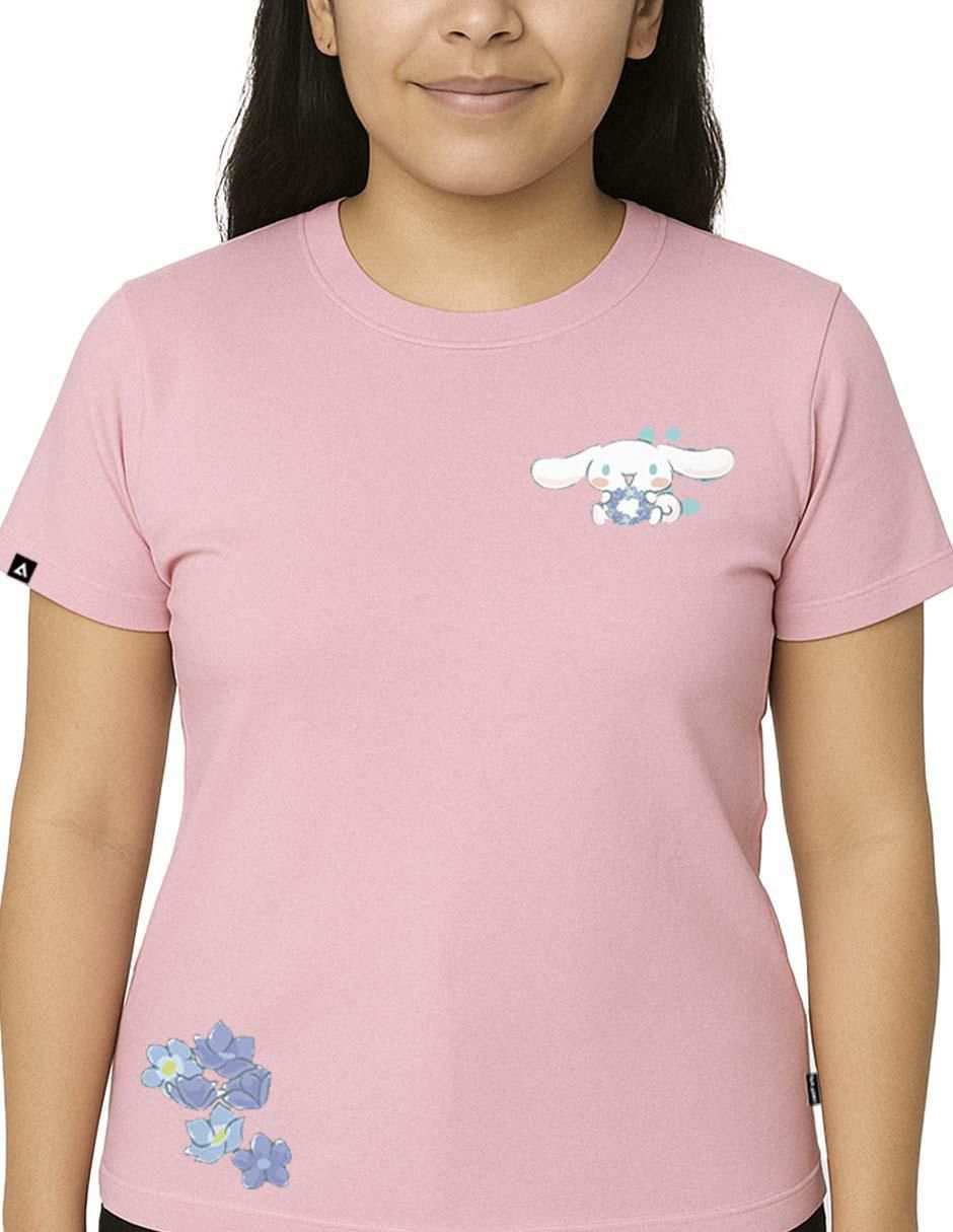 Playera manga corta Sanrio cuello redondo para mujer
