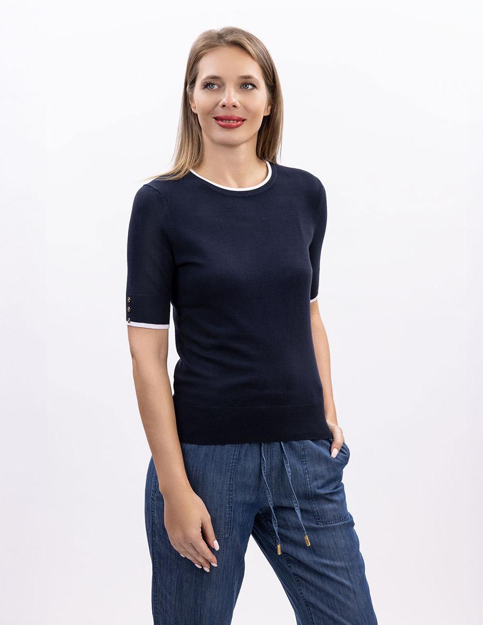 Blusa Nautica manga corta para mujer