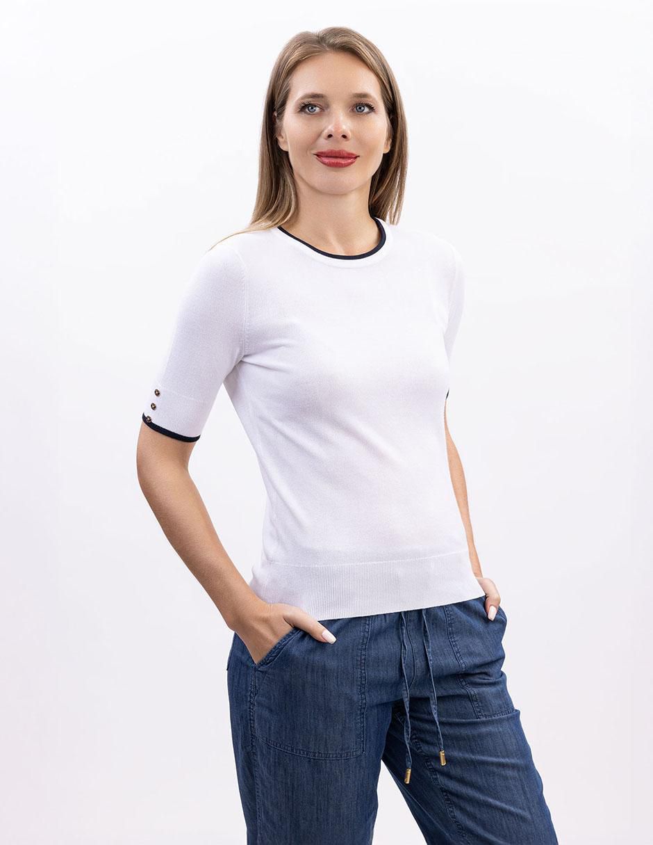 Blusa Nautica manga corta para mujer