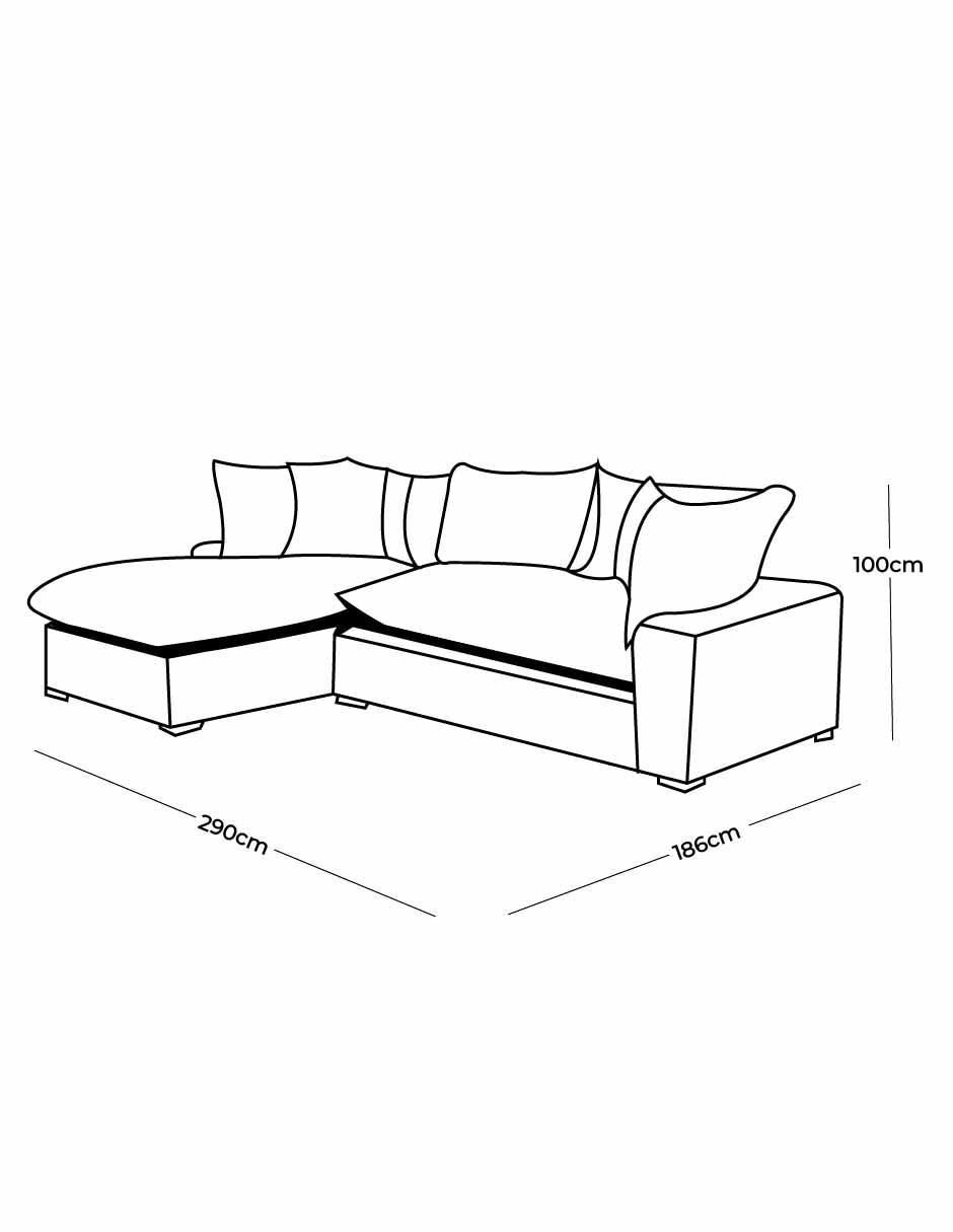 Sala modular izquierda Landon de tela 3