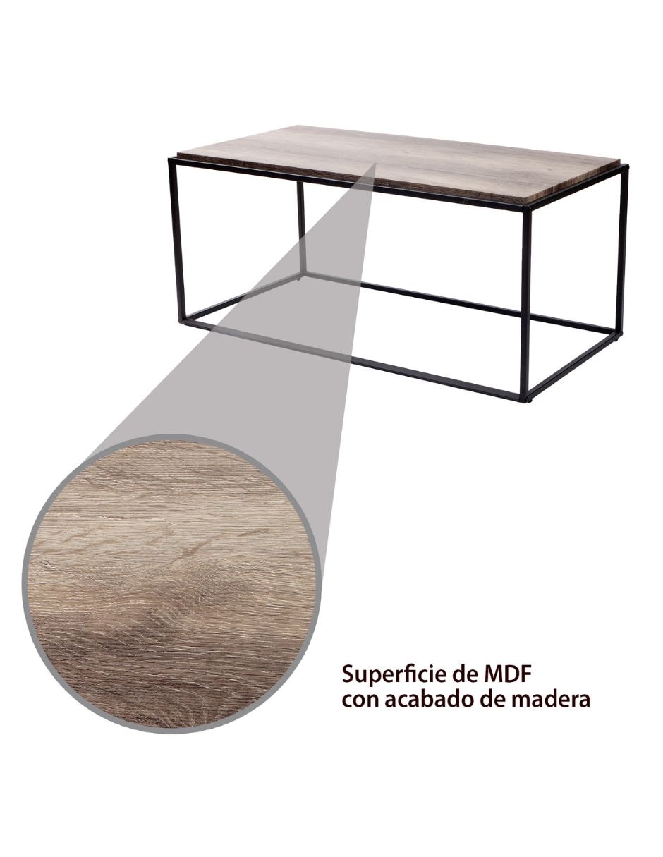 Mesa de centro armable minimalista de MDF 6