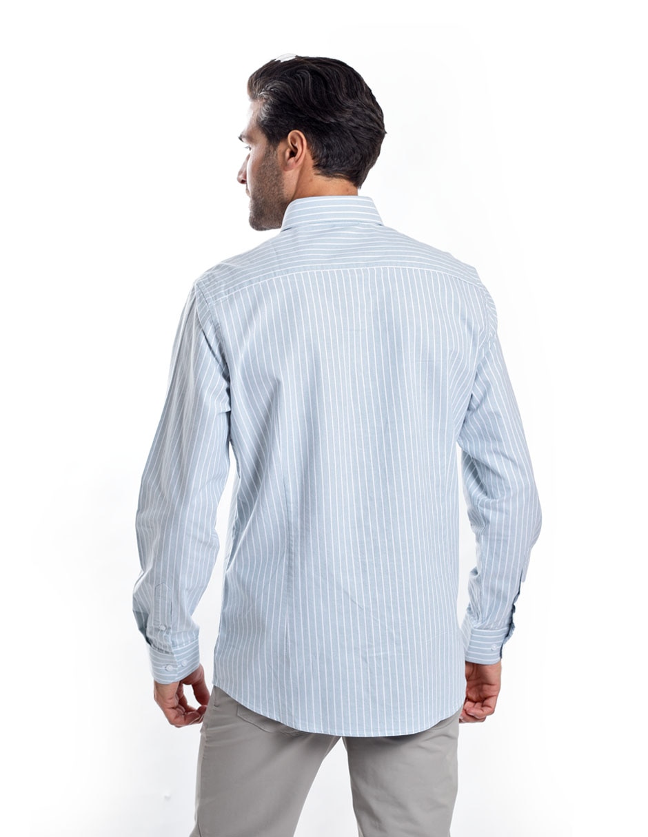 Camisa casual manga larga para hombre 4