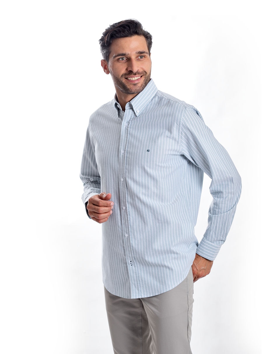 Camisa casual manga larga para hombre 5