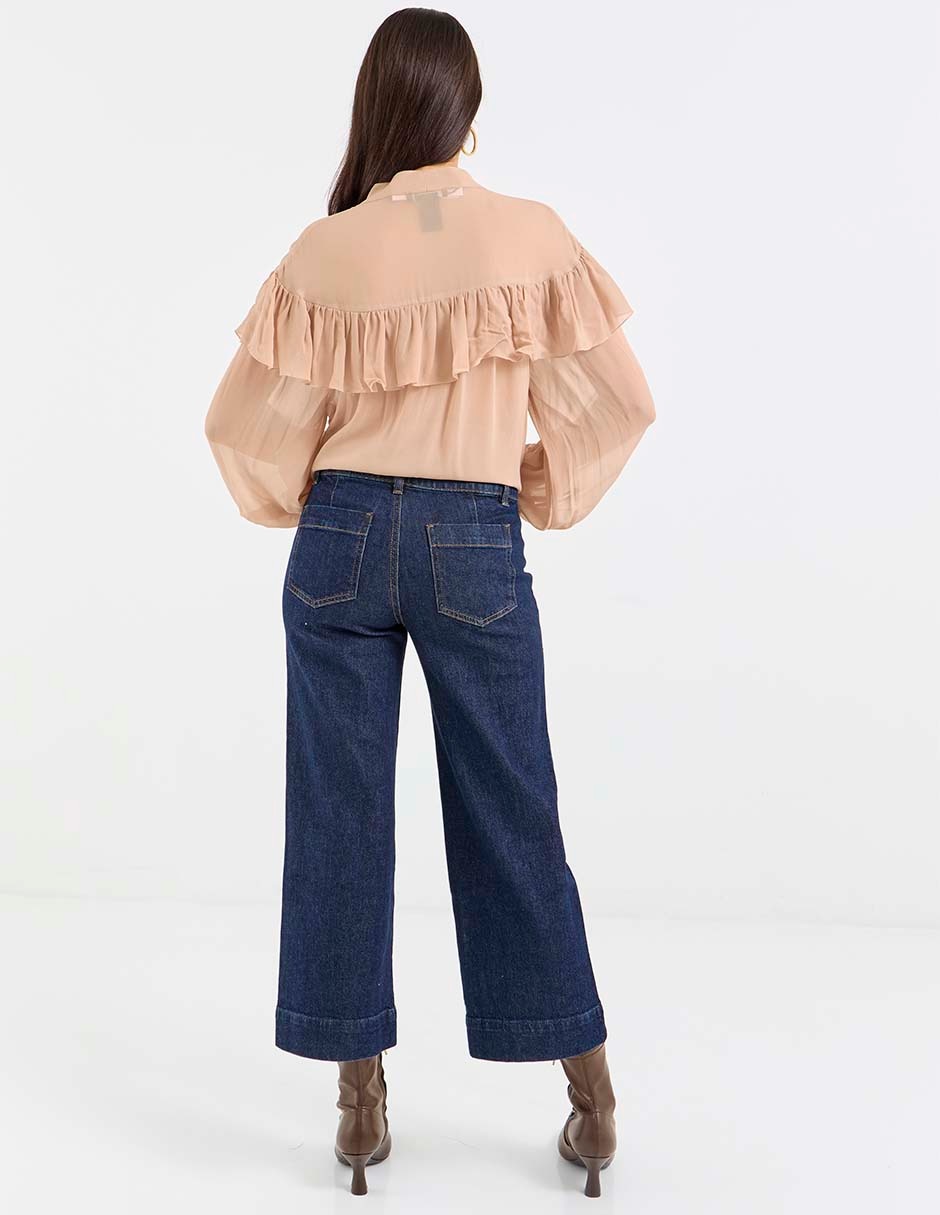 Jeans relaxed amplio para mujer 4