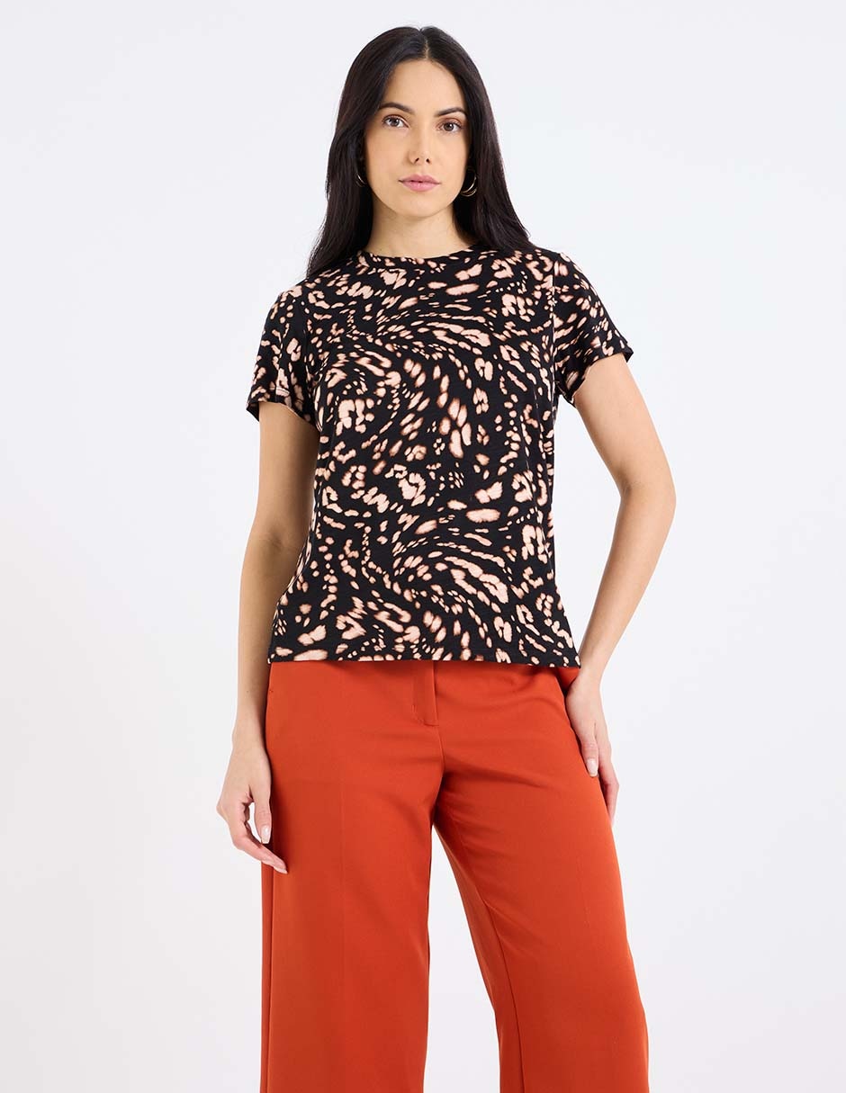 Playera manga corta cuello redondo para mujer Playera manga corta cuello redondo para mujer