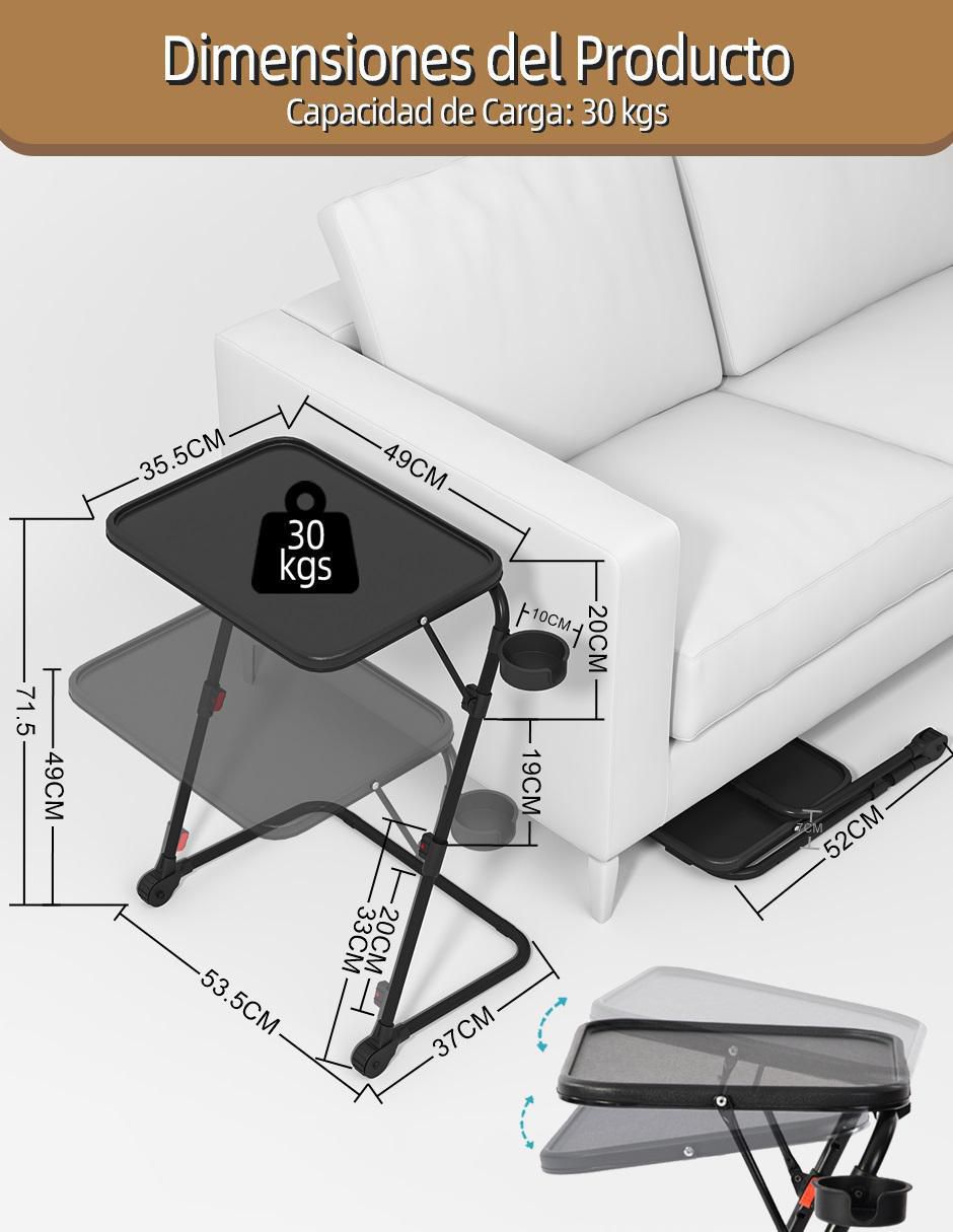 Mesa auxiliar armable baseline black a 8