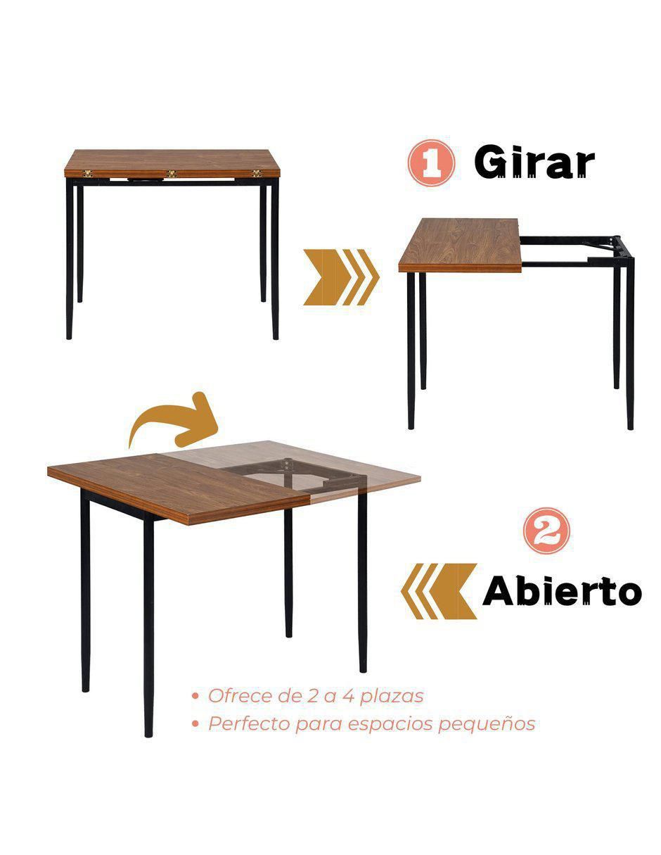 Mesa de comedor extensible armable 3