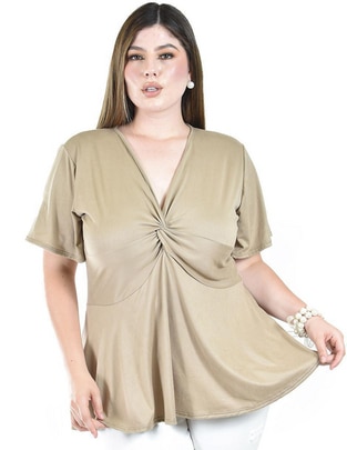 Blusa Roman Fashion manga corta para mujer
