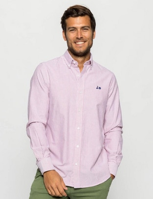 Camisa casual Scotta de algodón manga larga para hombre