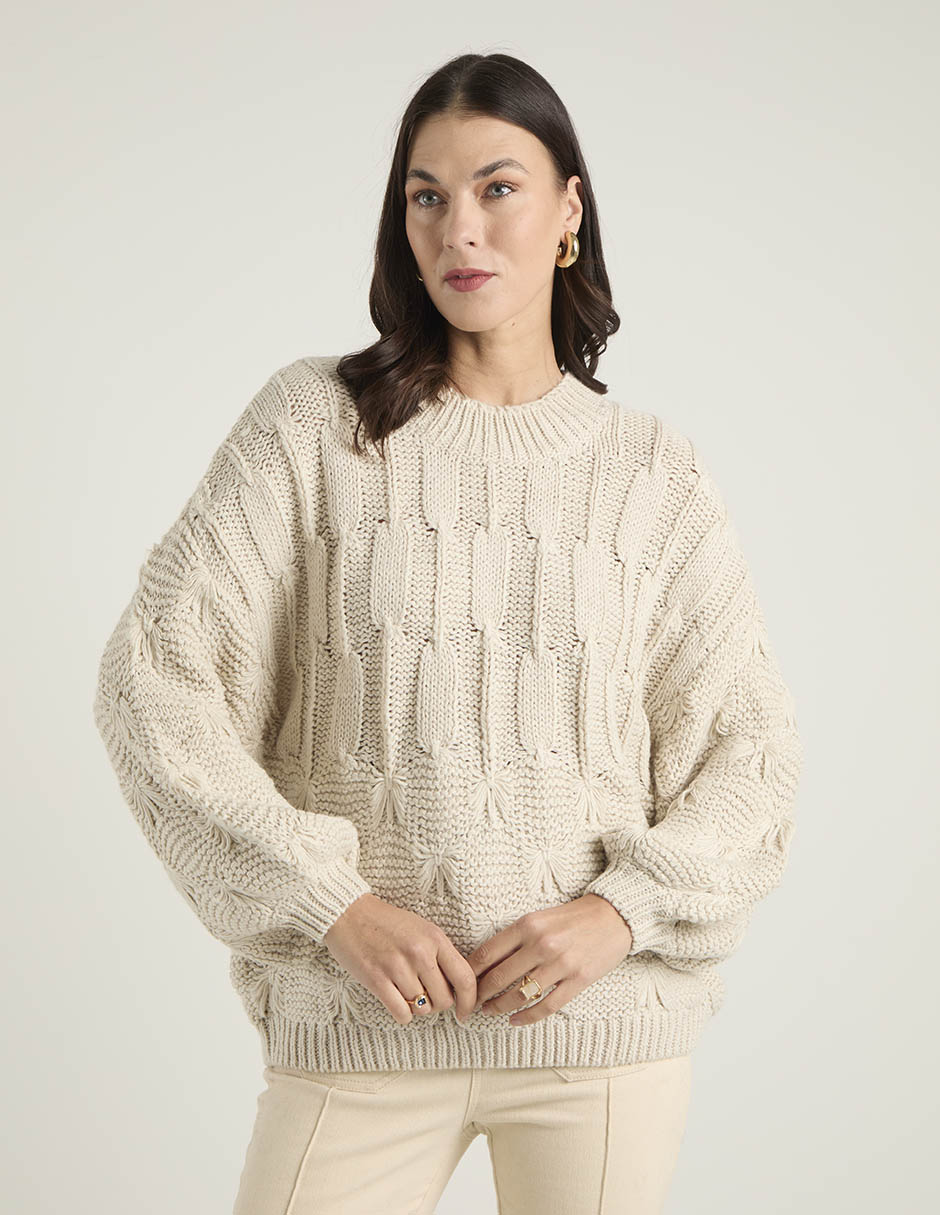 Suéter cuello redondo para mujer