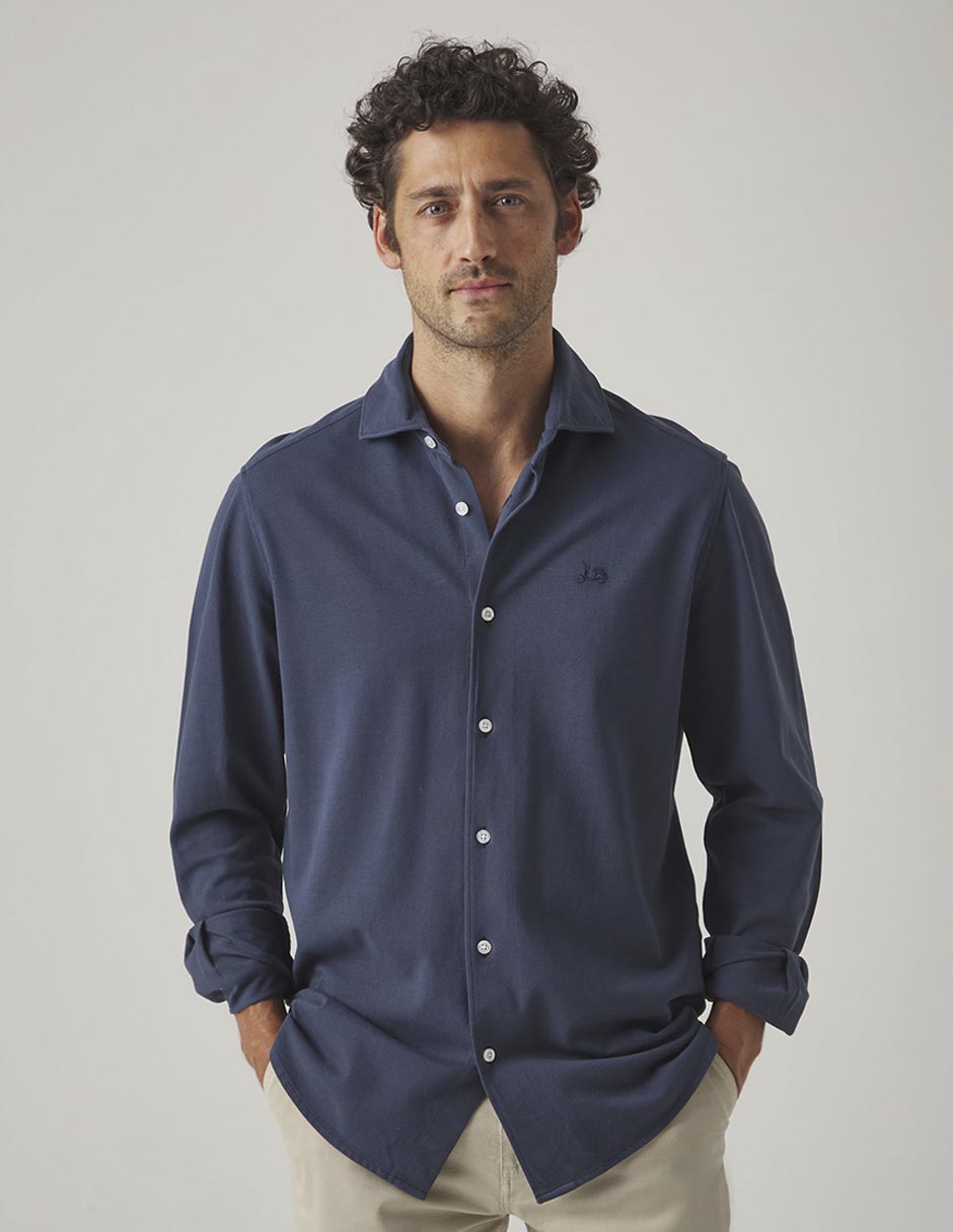 Camisa casual Scotta de algodón manga larga para hombre