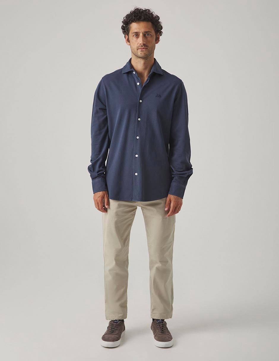 Camisa casual Scotta de algodón manga larga para hombre