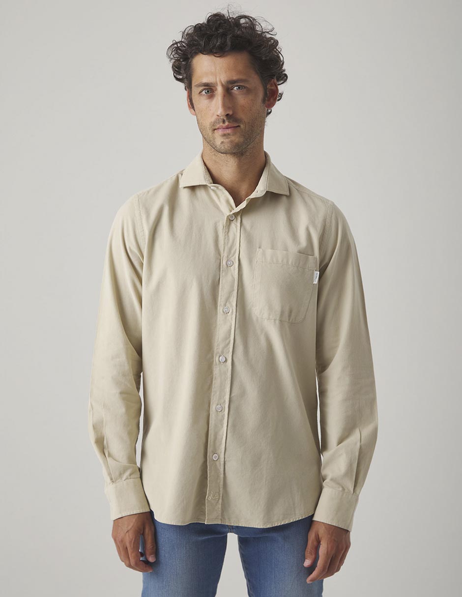 Camisa casual de algodón manga larga para hombre Camisa casual de algodón manga larga para hombre