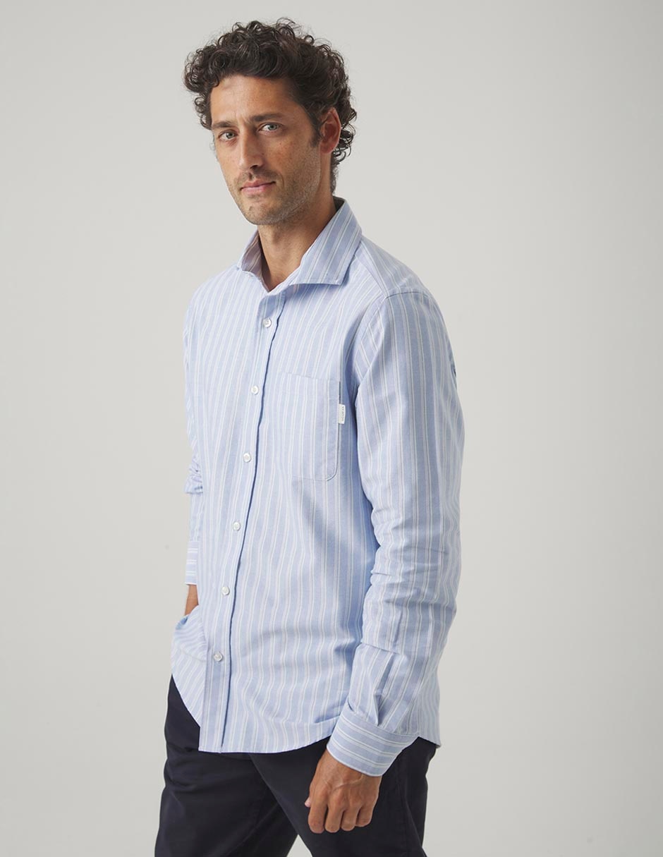 Camisa casual de algodón manga larga para hombre Camisa casual de algodón manga larga para hombre