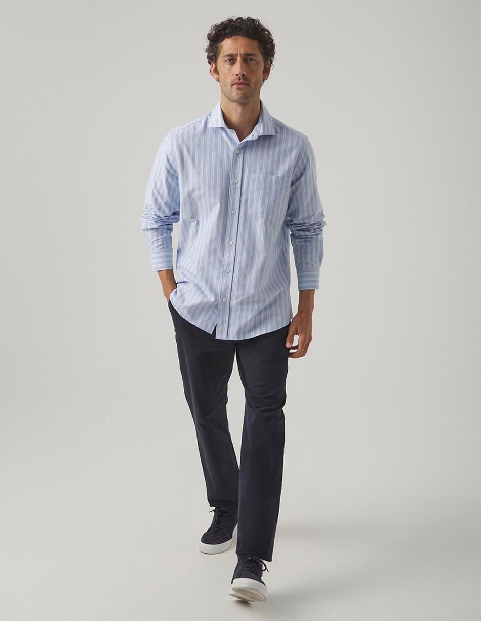 Camisa casual Scotta de algodón manga larga para hombre