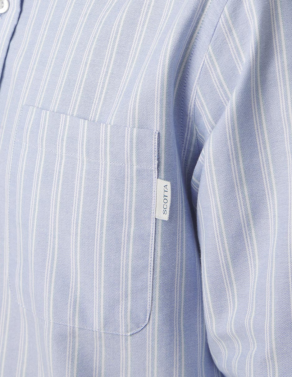 Camisa casual Scotta de algodón manga larga para hombre
