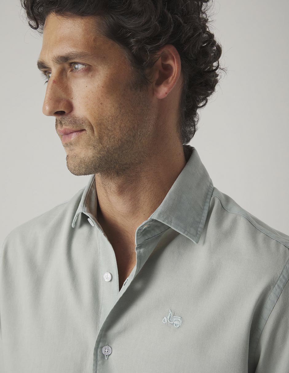Camisa casual de algodón manga larga para hombre