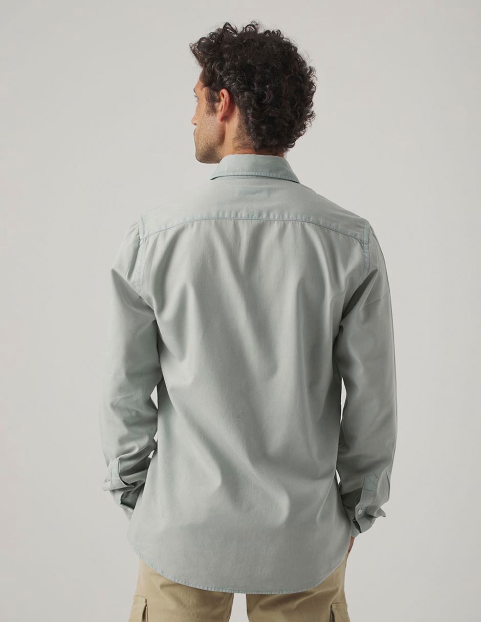Camisa casual de algodón manga larga para hombre