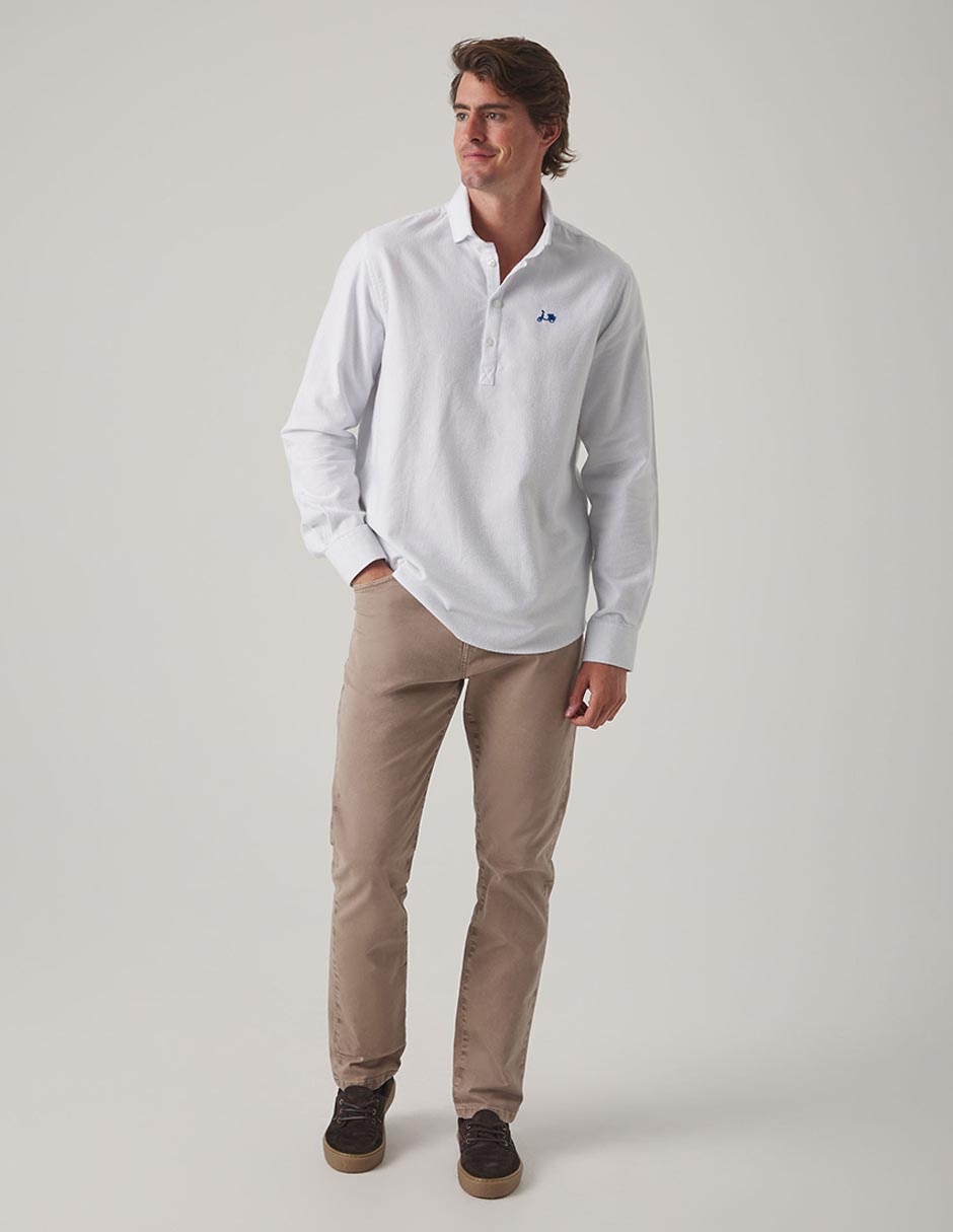 Camisa business casual Scotta de algodón manga larga para hombre