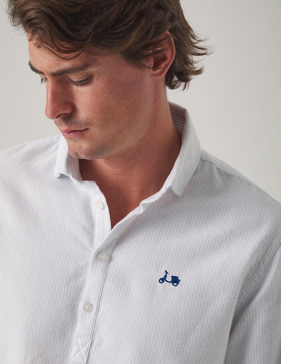 Camisa business casual Scotta de algodón manga larga para hombre