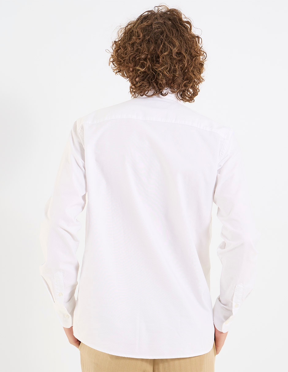 Camisa business casual de algodón manga larga para hombre 4