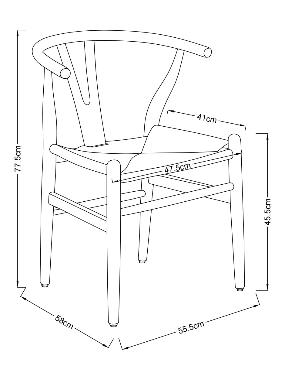 Silla Luciana de madera sólida 9