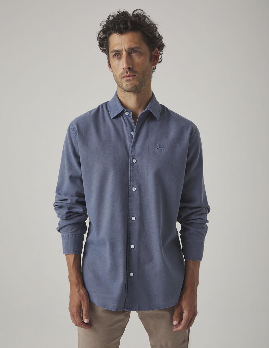 Camisa casual de algodón manga larga para hombre Camisa casual de algodón manga larga para hombre