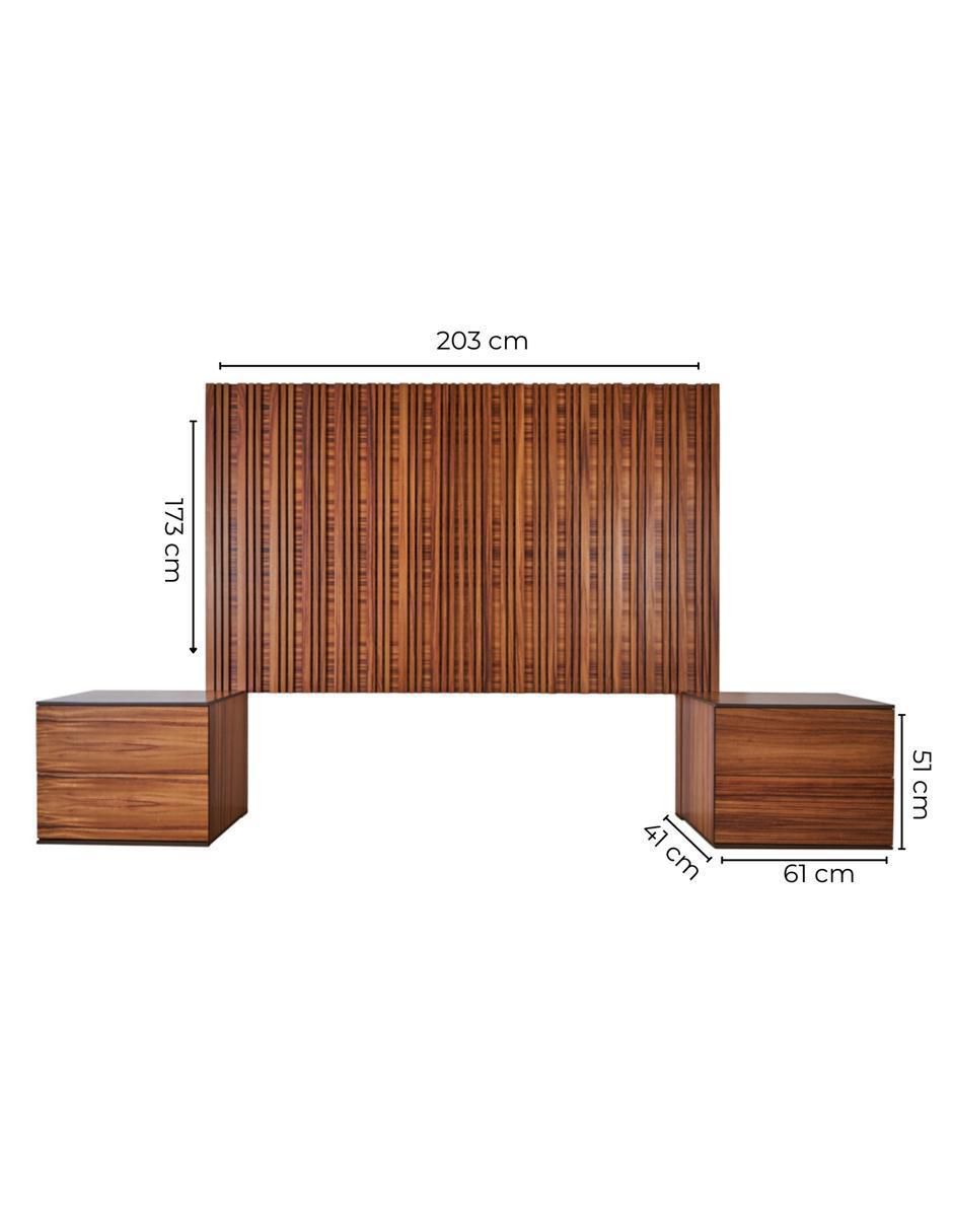 Set cabecera armable Amarella de chapa madera 10