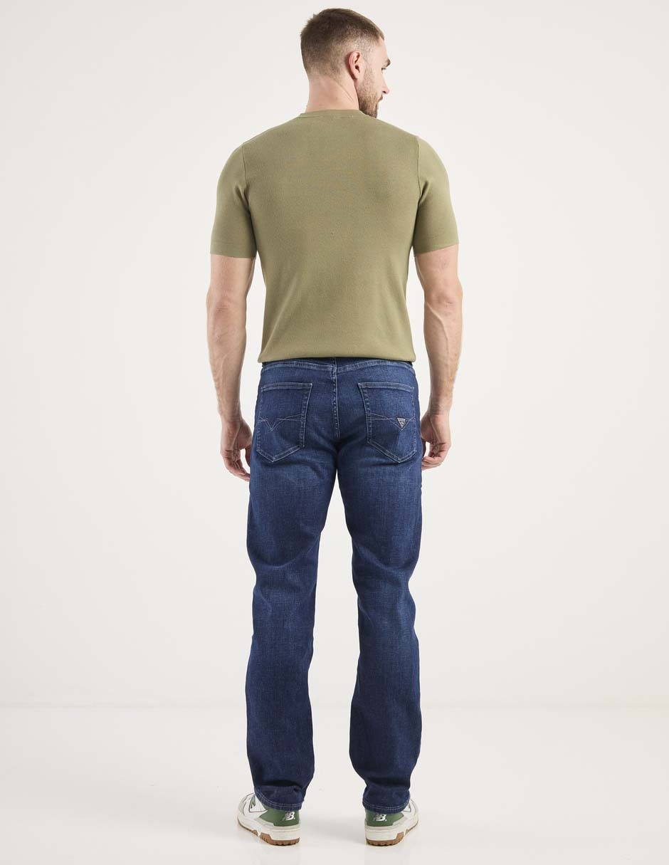 Jeans straight Guess lavado stone wash para hombre