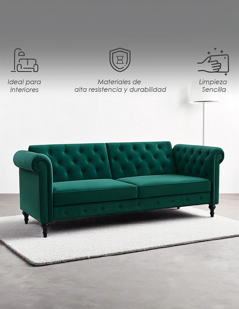 Sofá cama armable de terciopelo 2