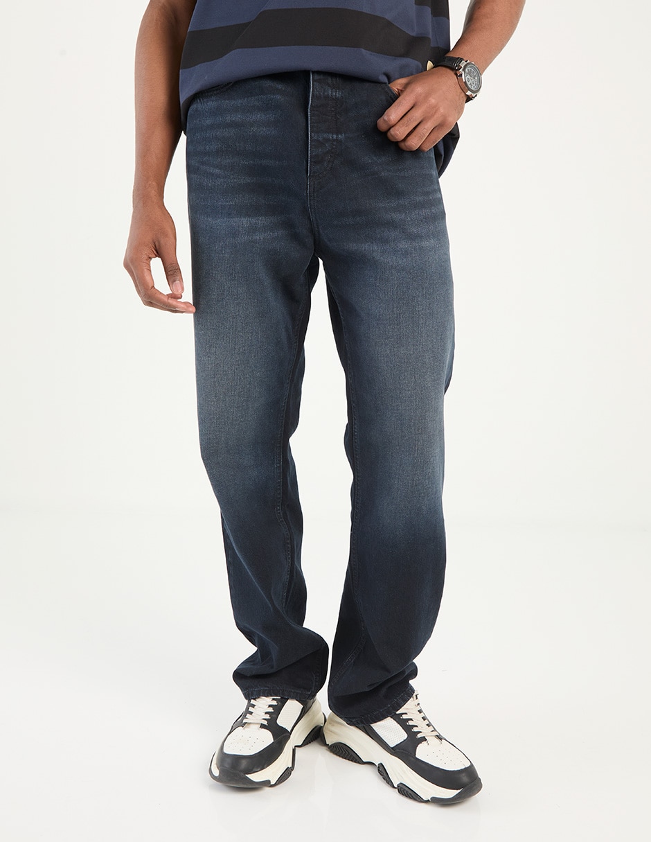 Jeans straight Hugo Blue lavado medio para hombre