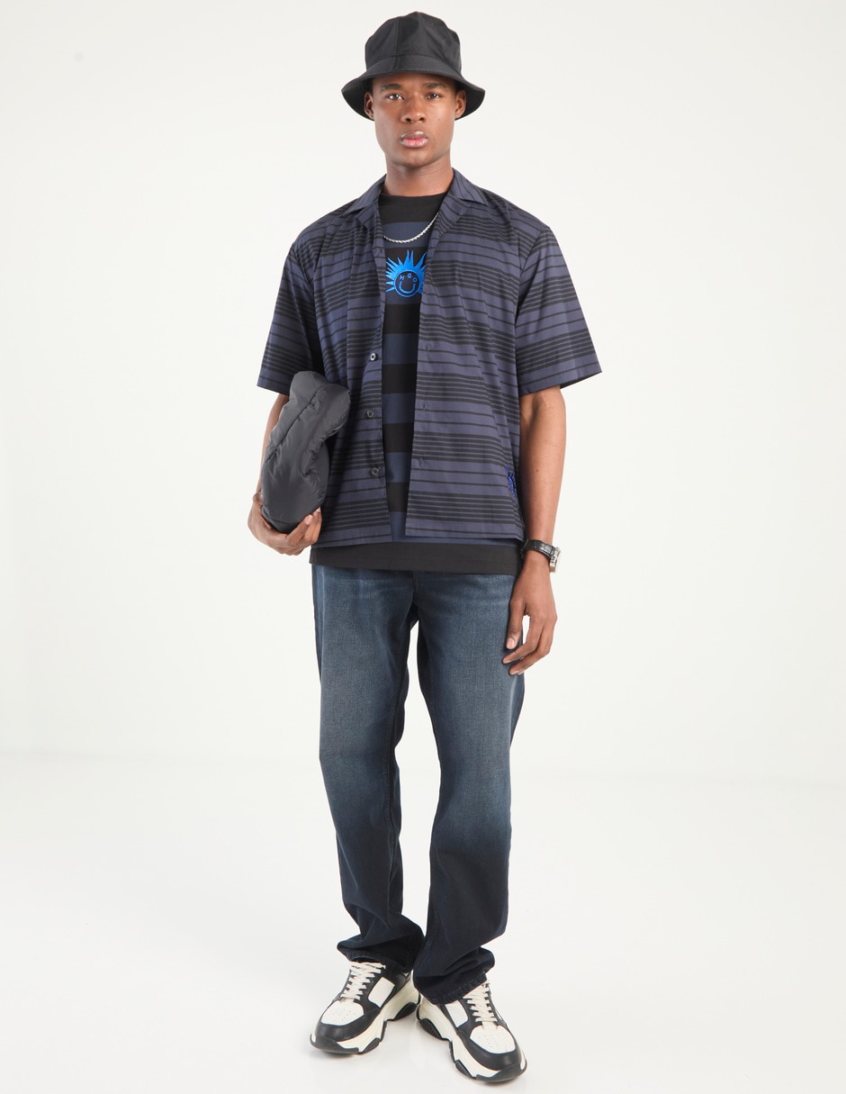 Jeans straight Hugo Blue lavado medio para hombre