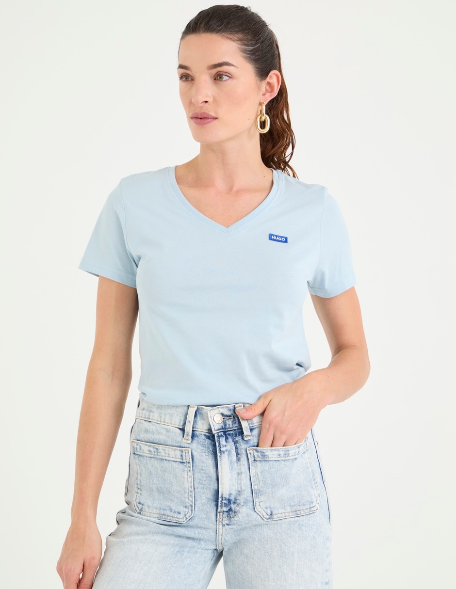 Playera manga corta cuello v para mujer Playera manga corta cuello v para mujer