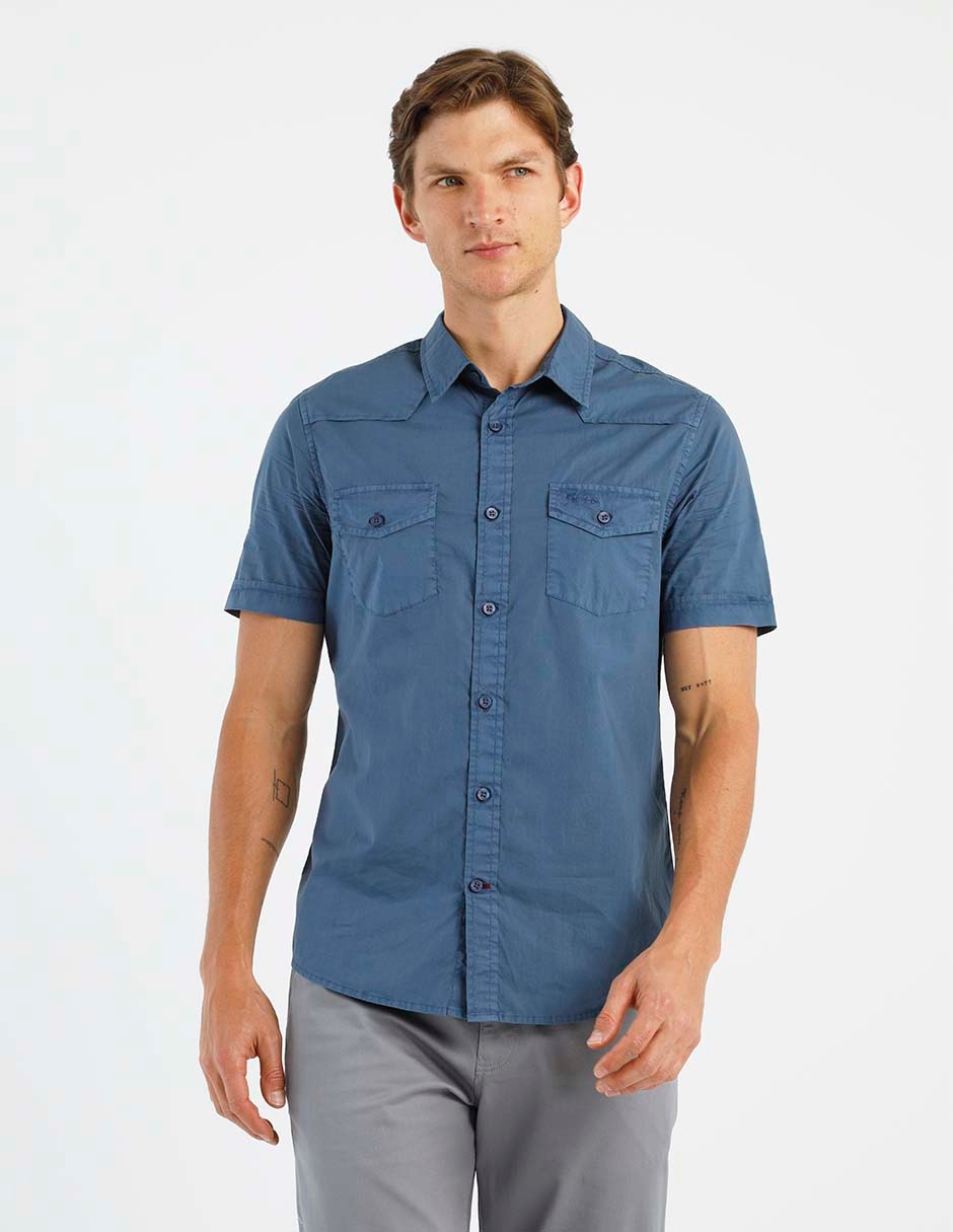 Camisa casual de algodón manga corta para hombre Camisa casual de algodón manga corta para hombre