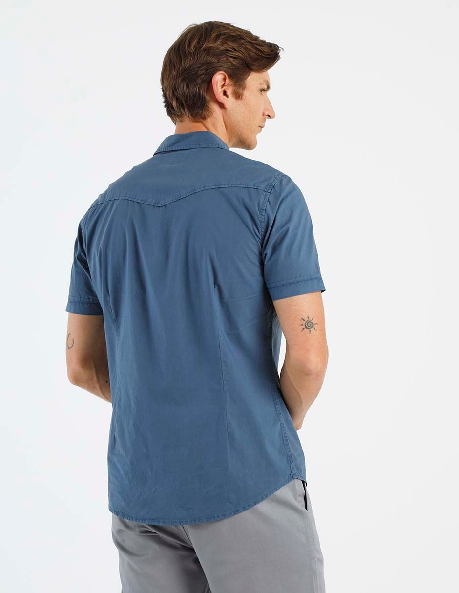 Camisa casual de algodón manga corta para hombre 4
