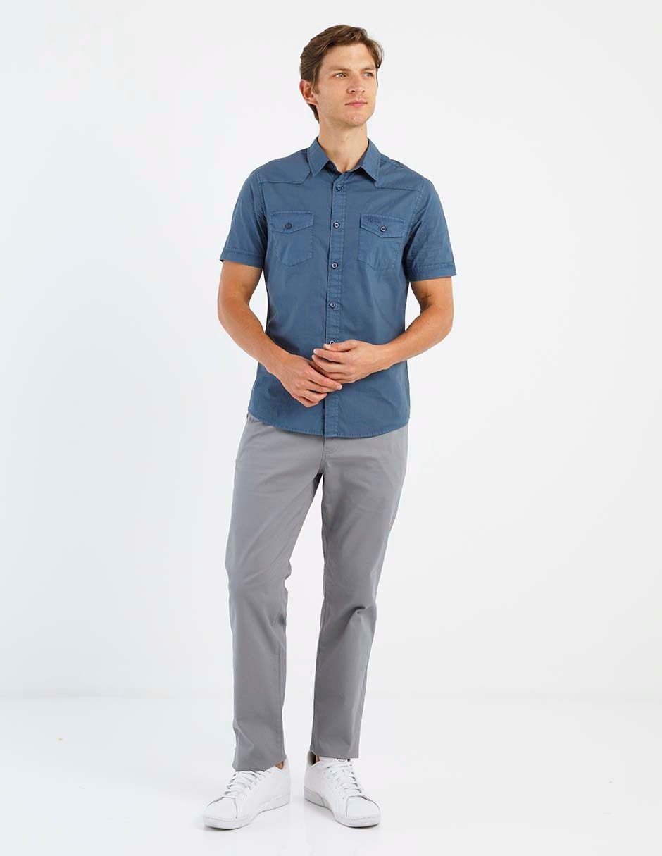 Camisa casual de algodón manga corta para hombre 3