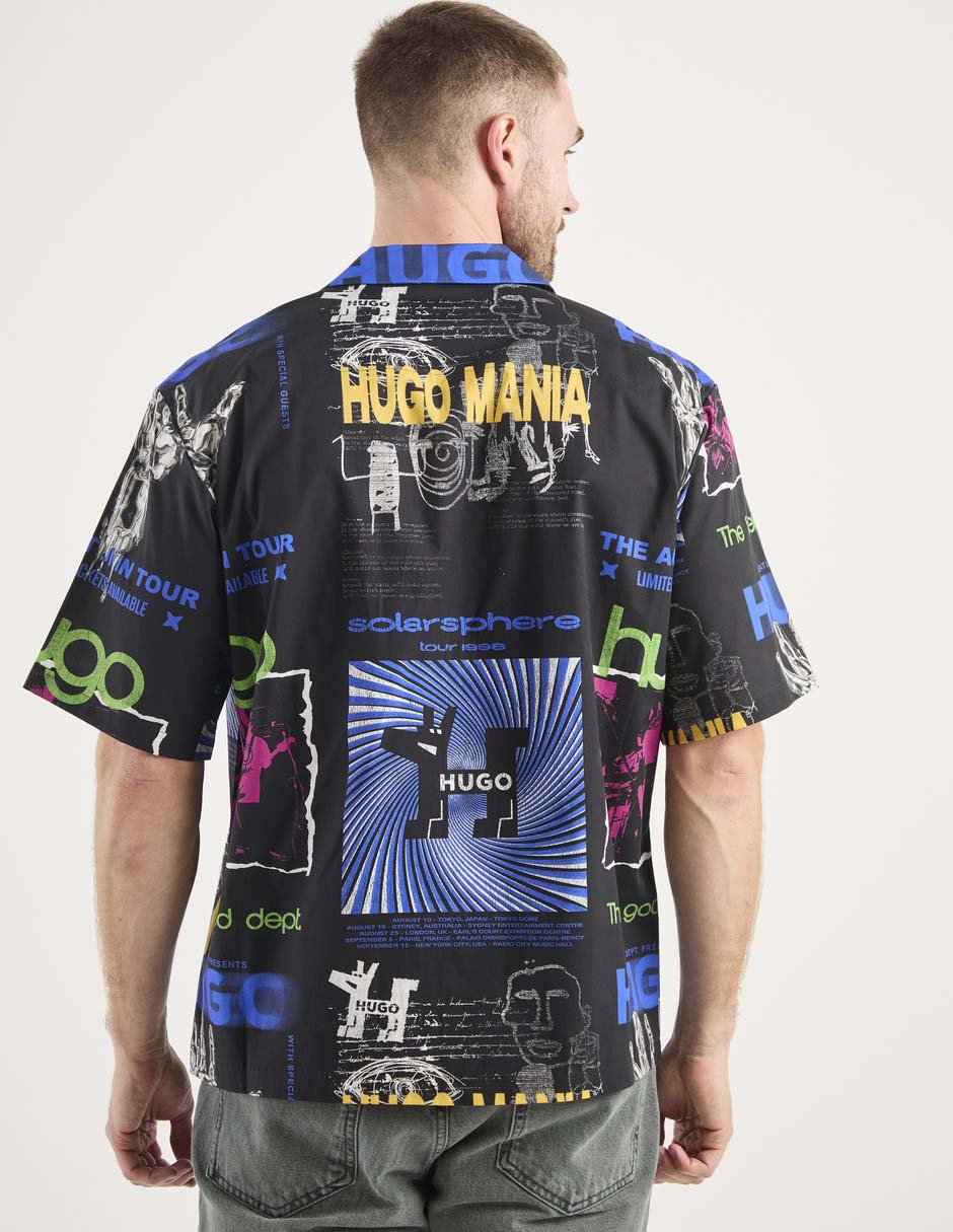 Camisa casual de algodón manga corta para hombre