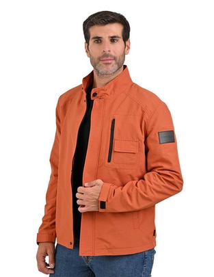 Chamarra casual impermeable con bolsillos para hombre