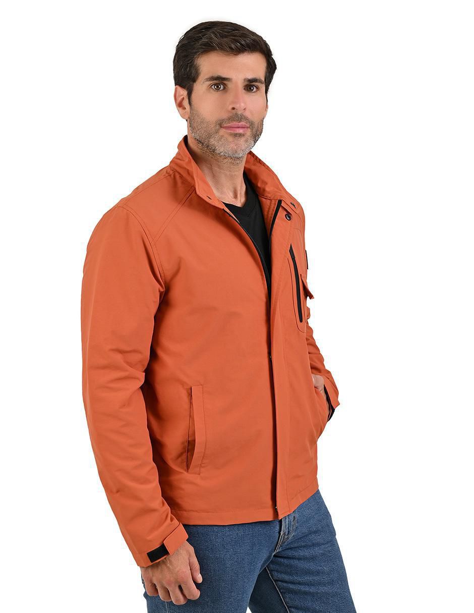 Chamarra casual impermeable con bolsillos para hombre