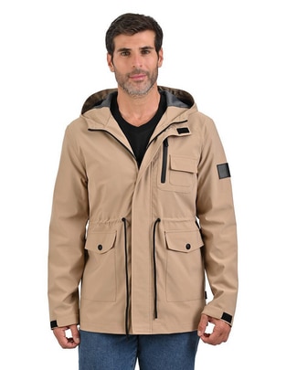 Chamarra parka impermeable con bolsillos para hombre